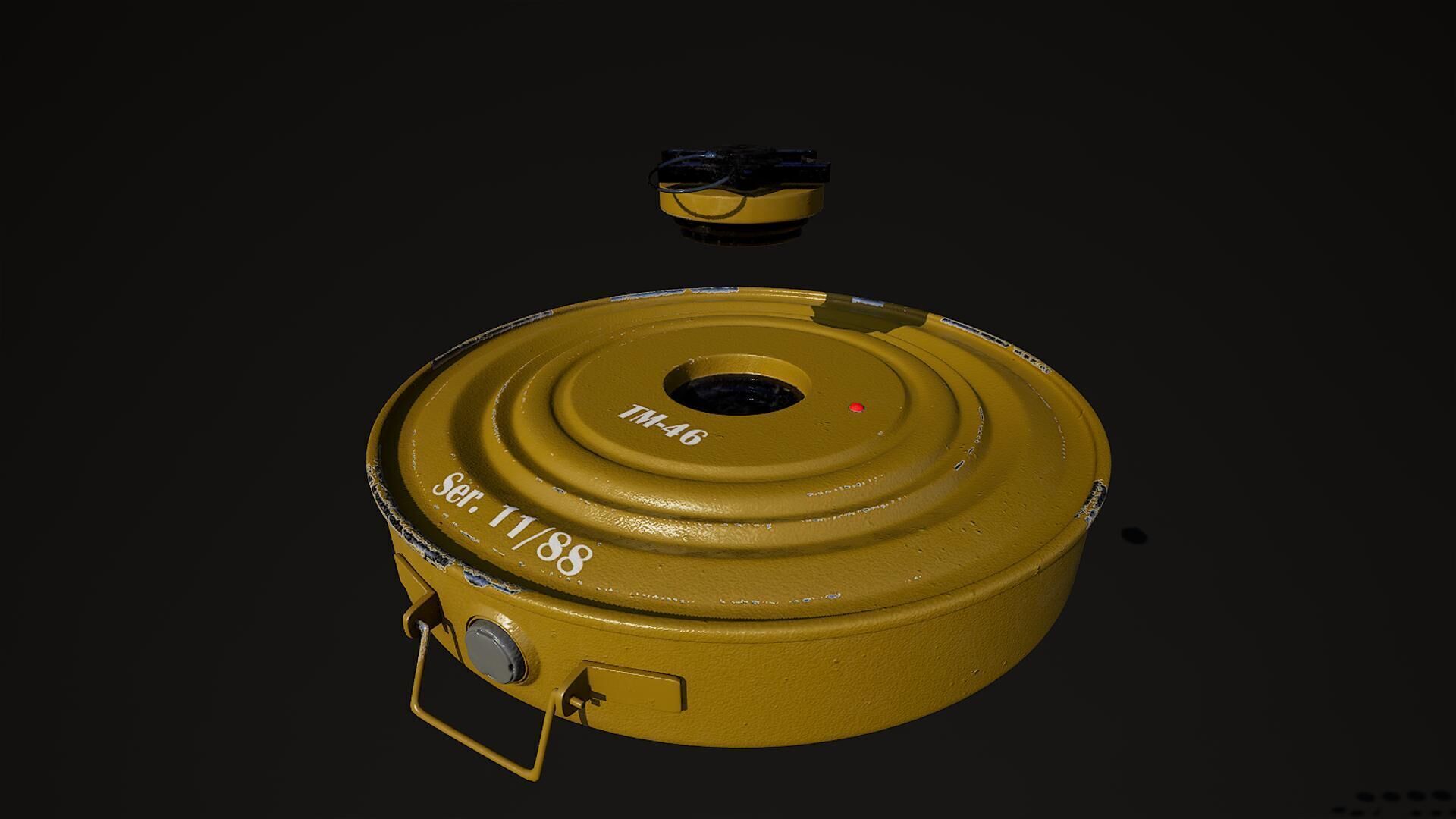 Anti-tank mine TM46 desert color 3D model_1