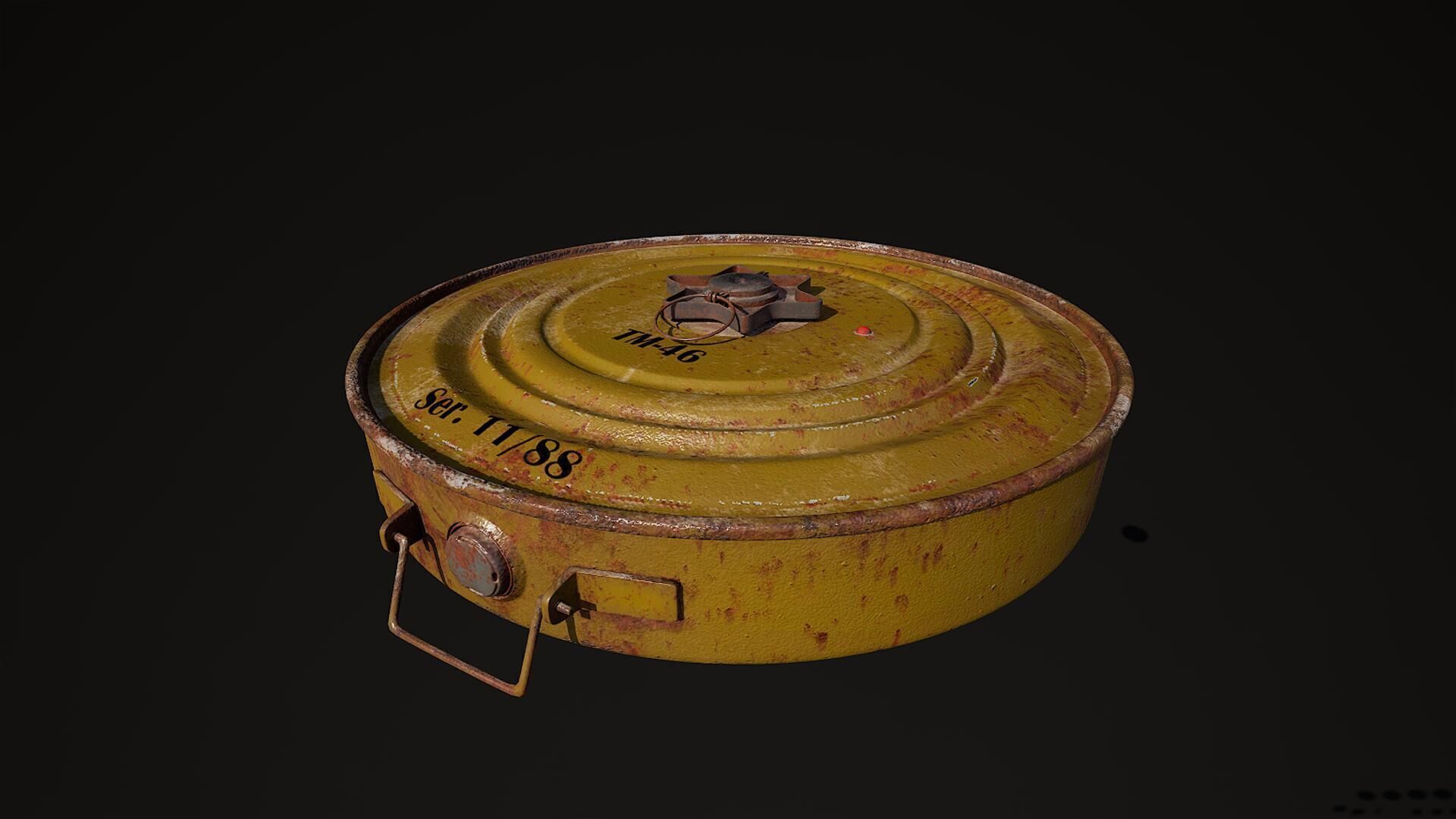 Anti-tank mine TM46 desert color 3D model_2
