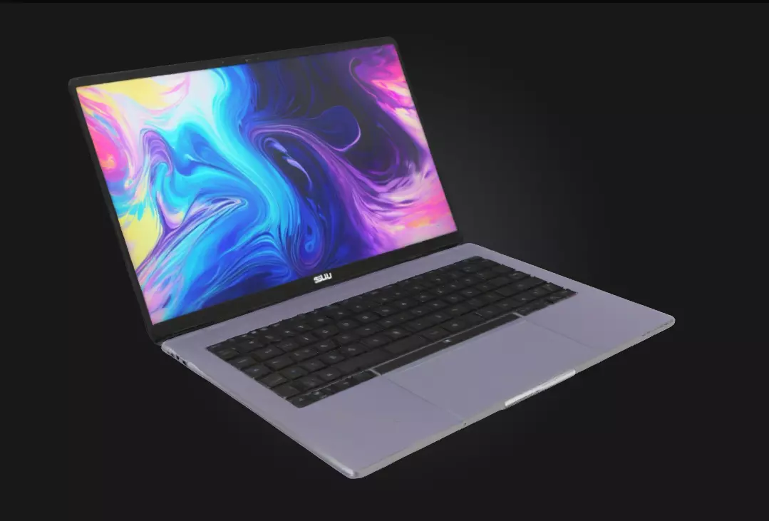 Vibrant Laptop Display Sleek Design with a Burst of Colo 3D model_0