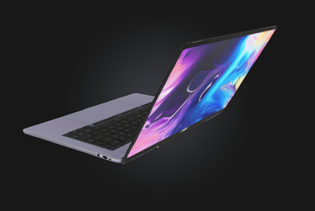 Vibrant Laptop Display Sleek Design with a Burst of Colo 3D model_4
