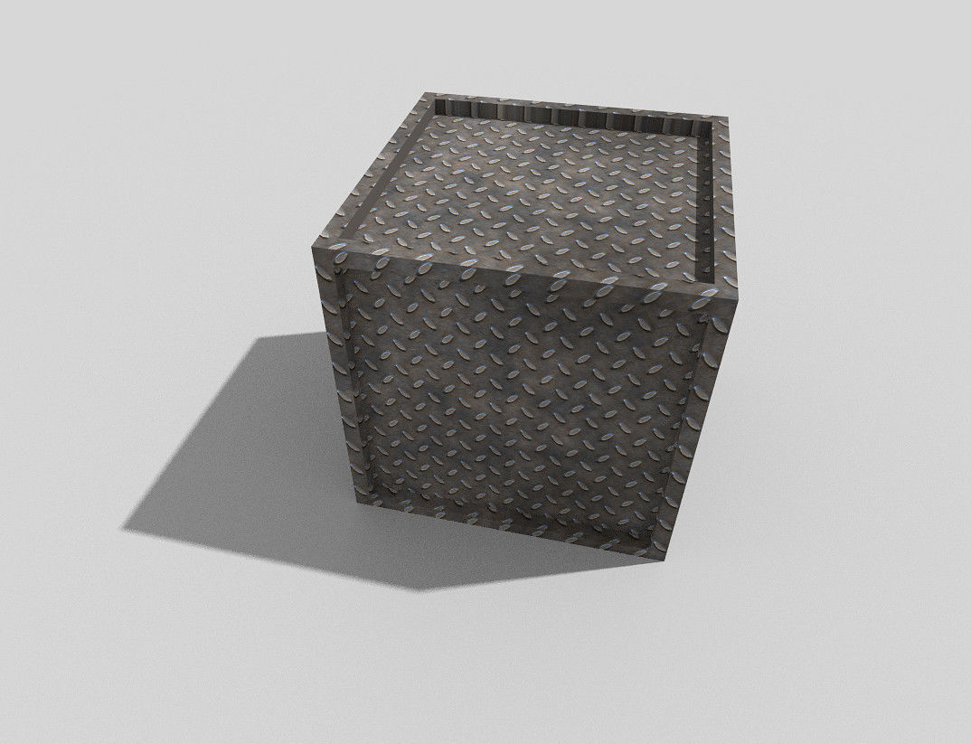 low poly metal crate Low-poly 3D model_1