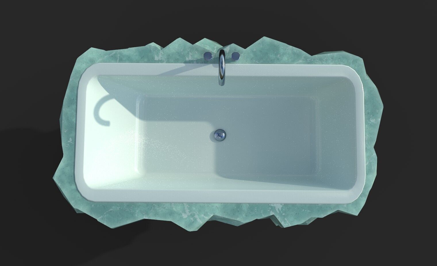 Marble Bathtub Low-poly 3D model_5