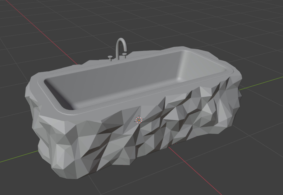 Marble Bathtub Low-poly 3D model_11