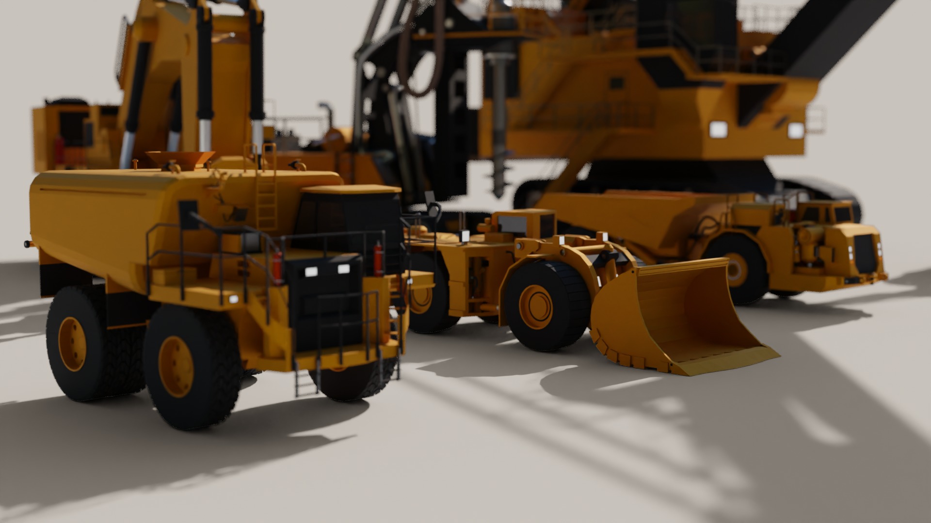 6 Mining Vehicles - Lowpoly Pack 3D Model Collection_5