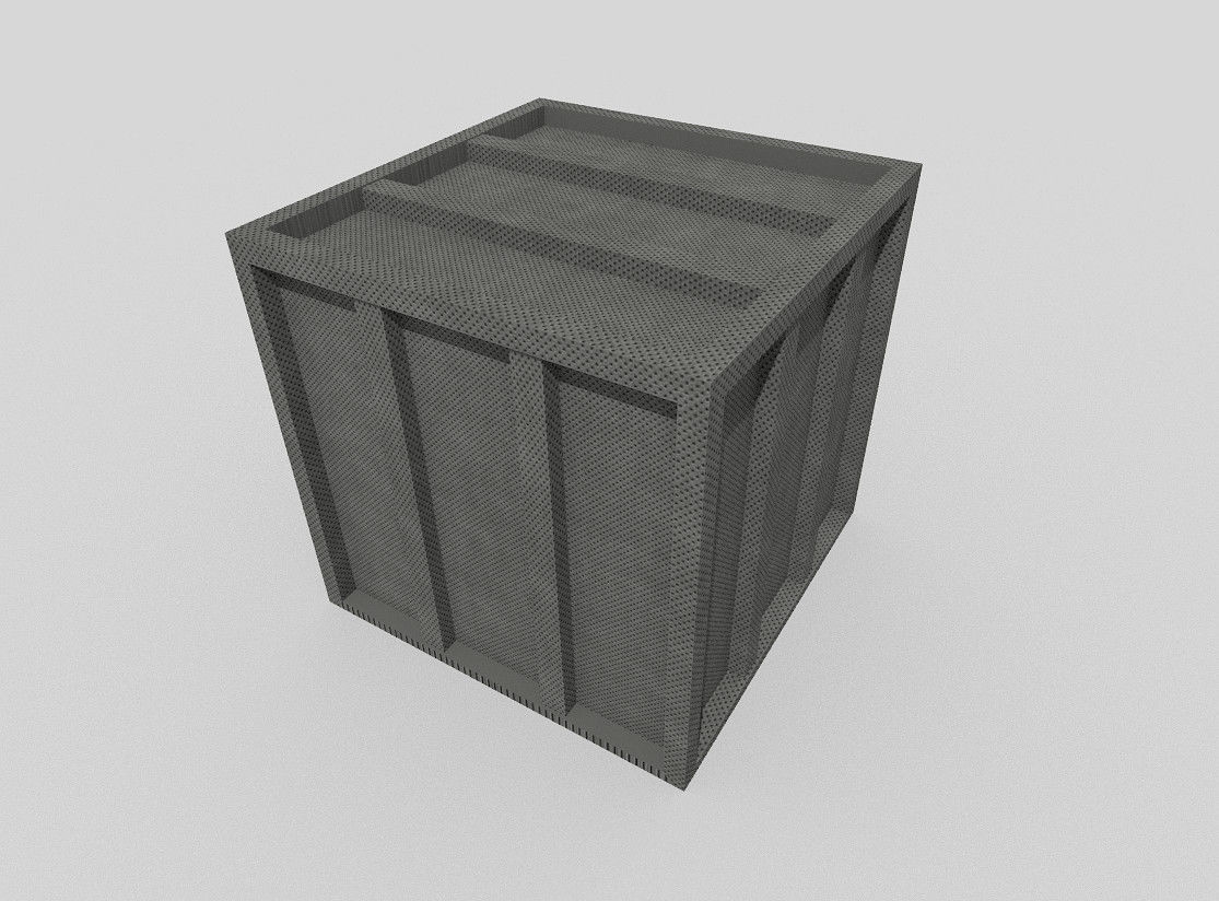 low poly metal crate Low-poly 3D model_3