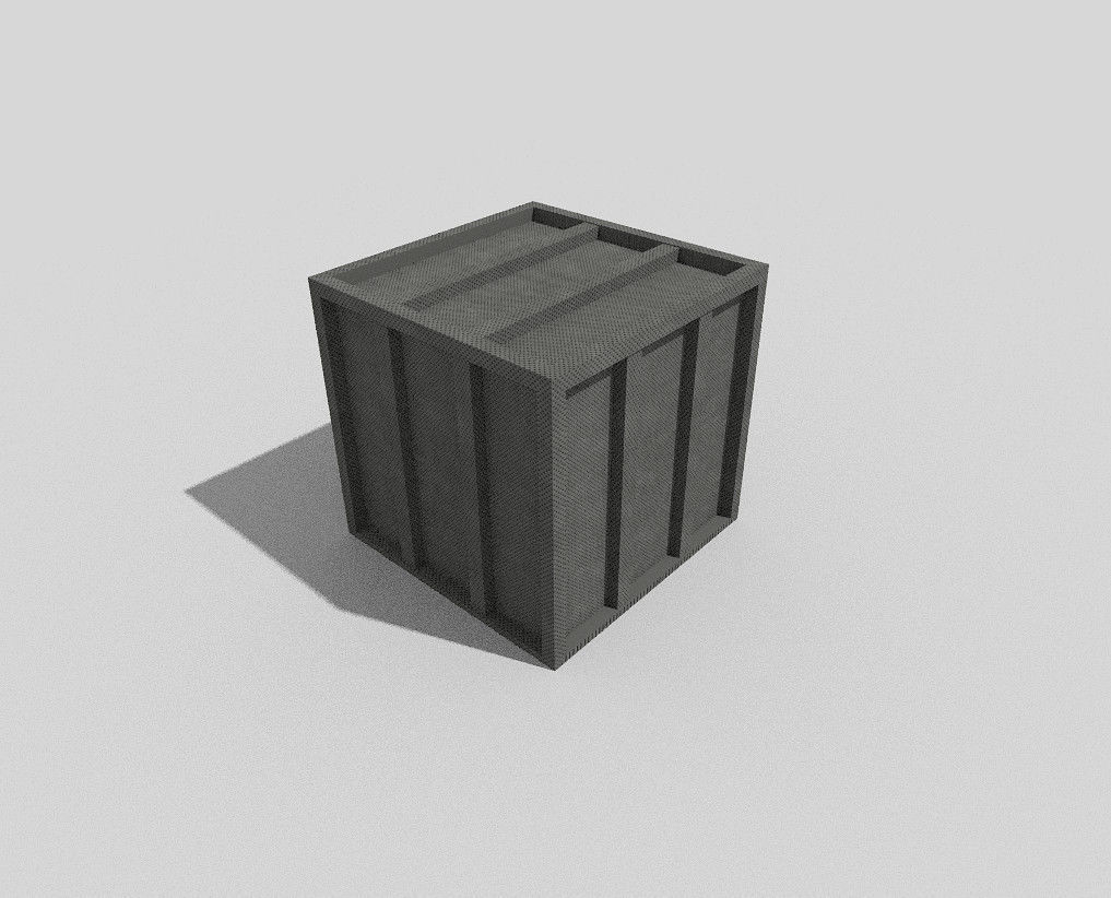 low poly metal crate Low-poly 3D model_1