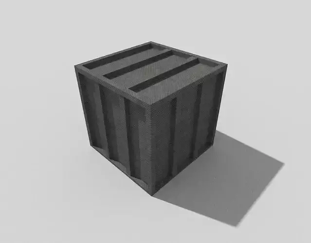 low poly metal crate Low-poly 3D model