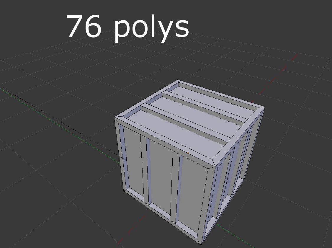 low poly metal crate Low-poly 3D model_2