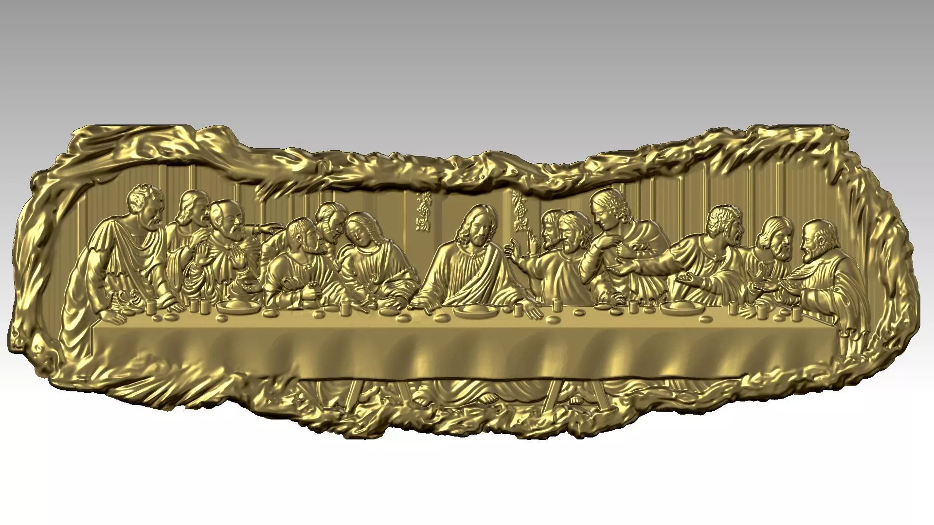 The Last Supper Jesus Christ and Apostles Relief 3D print model