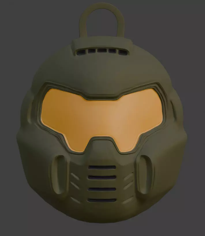 DOOM Slayer Head Keychain for 3d printing 3D print model