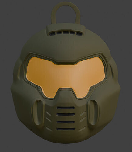 DOOM Slayer Head Keychain for 3d printing 3D print model