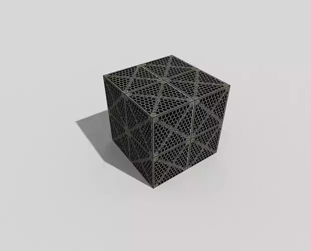 low poly metal crate