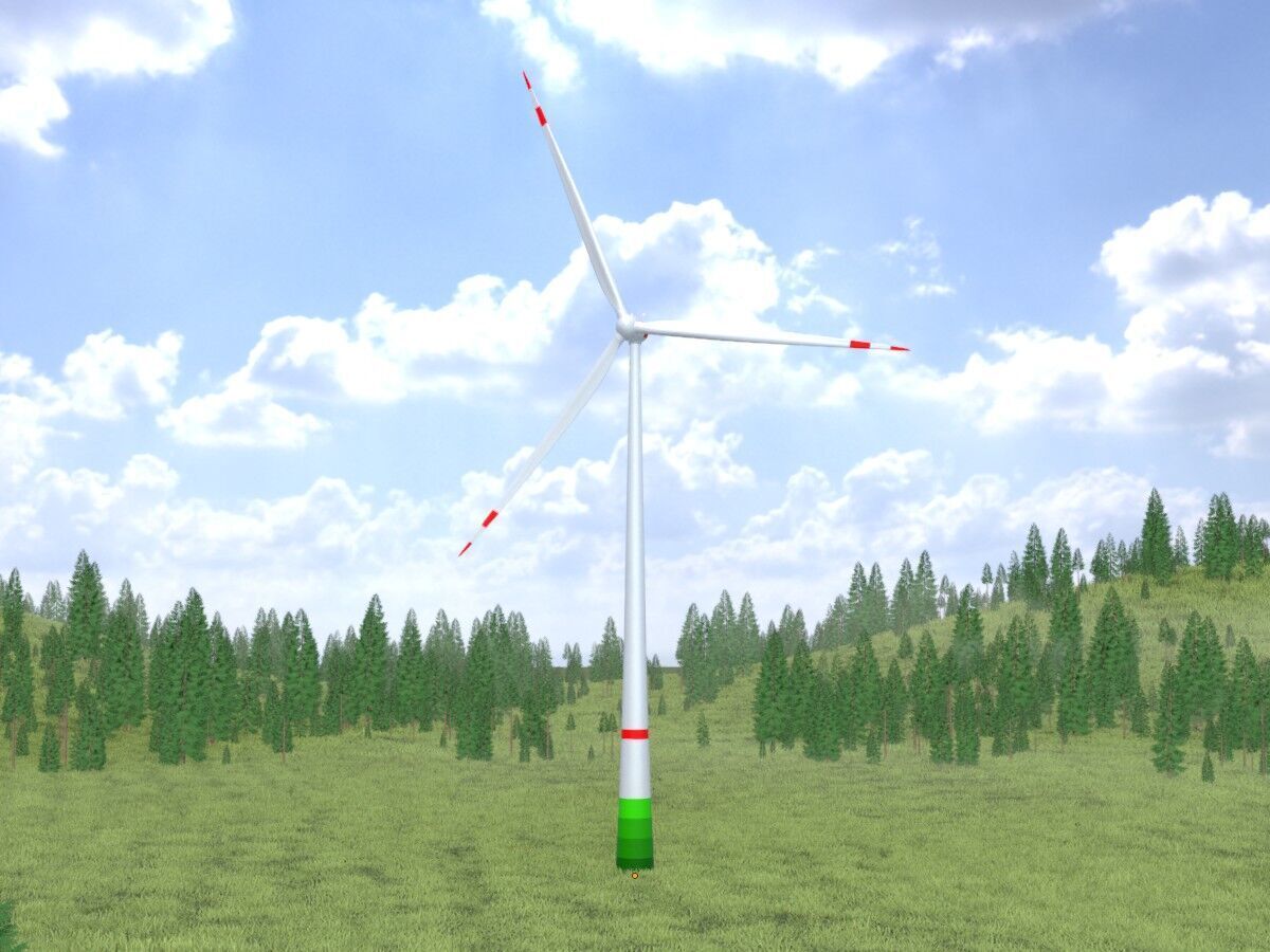 Wind turbine E82 H-162 RD 162 m with animation Low-poly 3D model_13