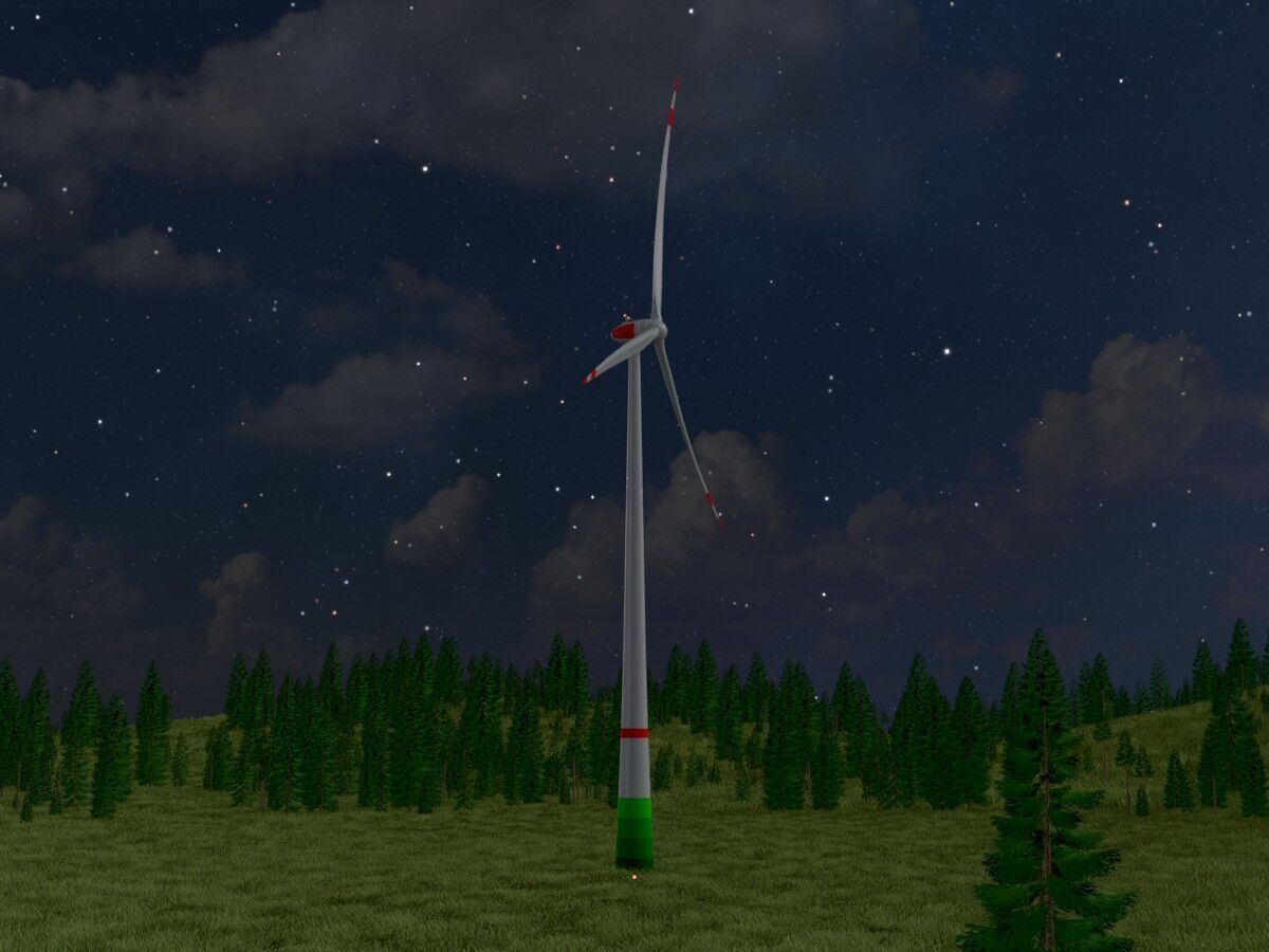 Wind turbine E82 H-162 RD 162 m with animation Low-poly 3D model_20