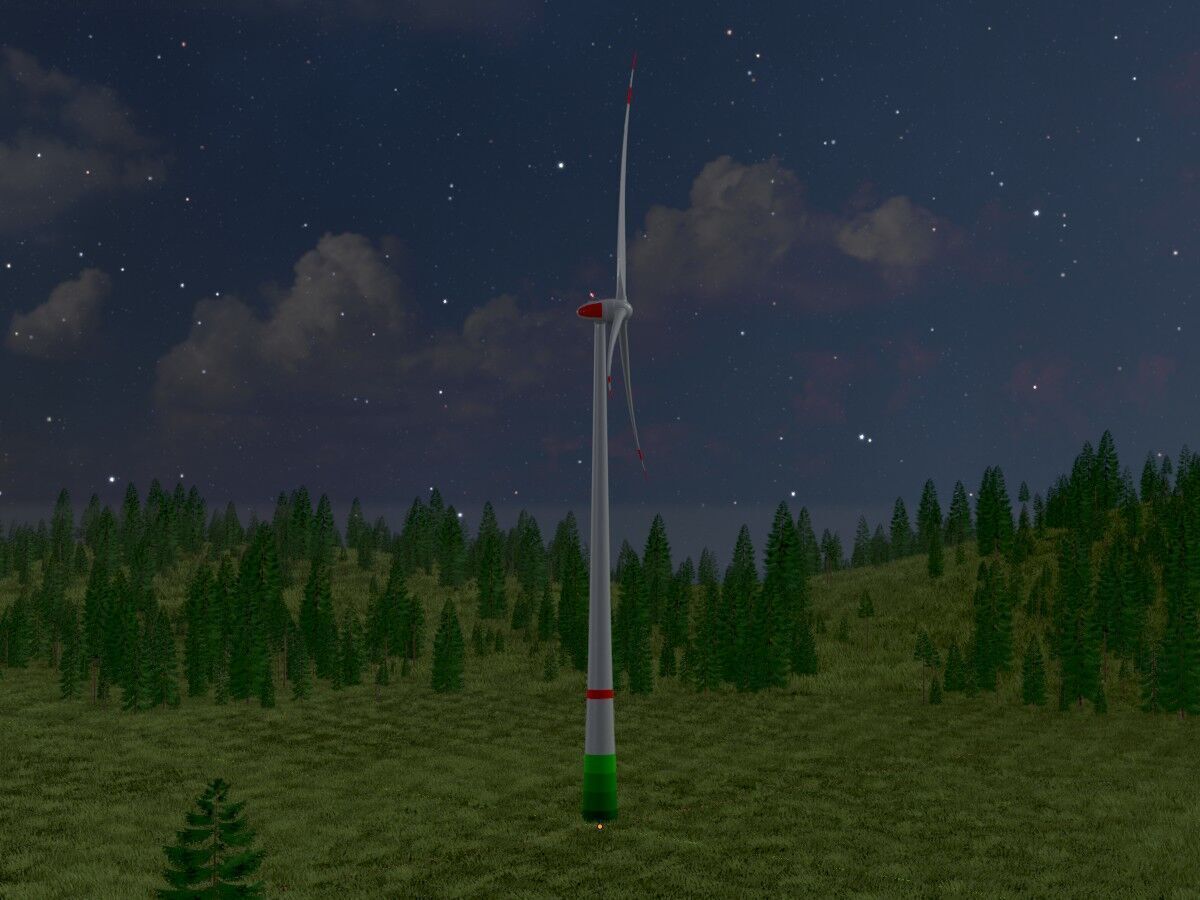 Wind turbine E82 H-162 RD 162 m with animation Low-poly 3D model_4