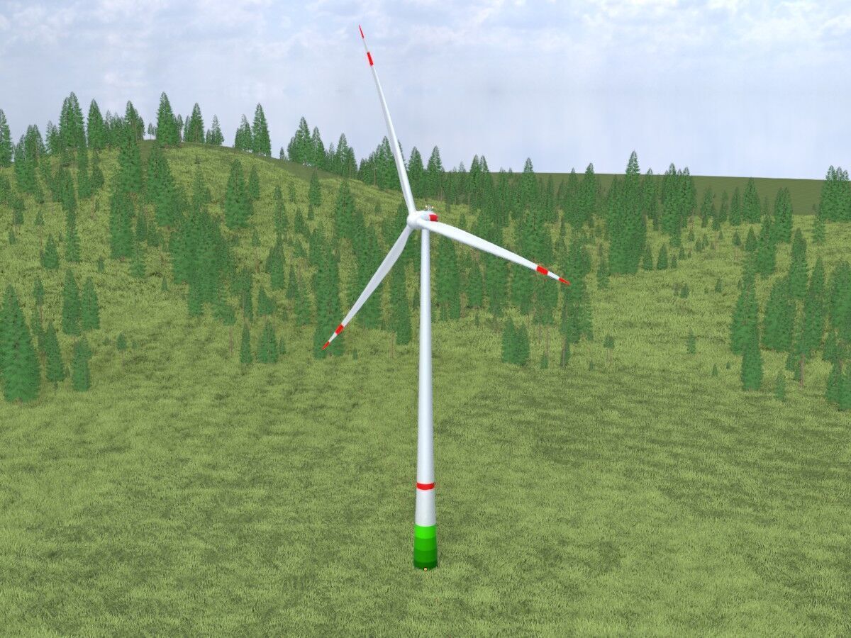 Wind turbine E82 H-162 RD 162 m with animation Low-poly 3D model_18