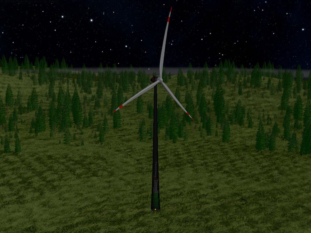 Wind turbine E82 H-162 RD 162 m with animation Low-poly 3D model_8