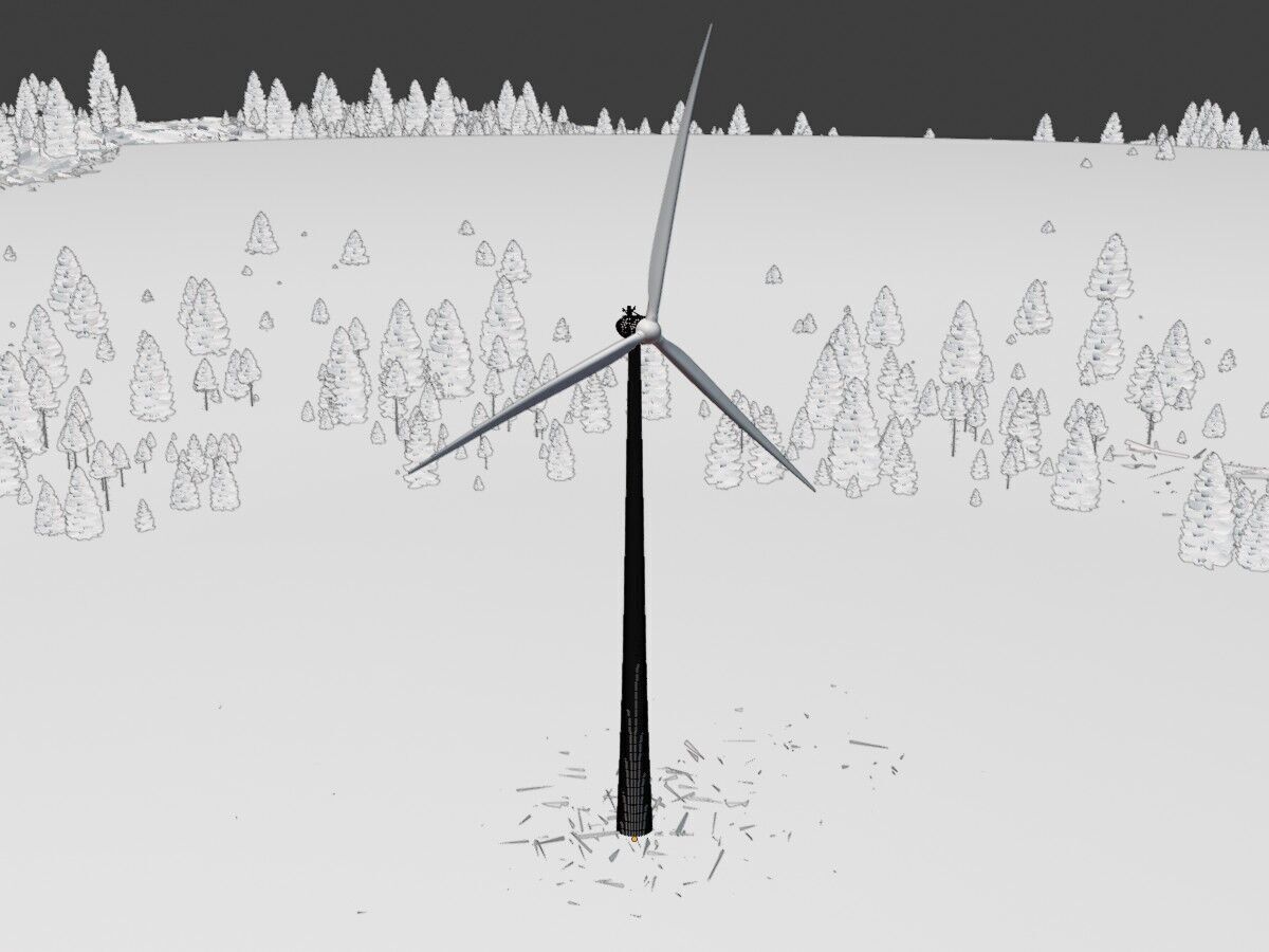 Wind turbine E82 H-162 RD 162 m with animation Low-poly 3D model_12