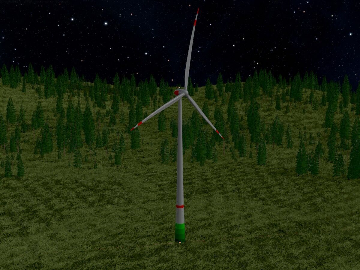 Wind turbine E82 H-162 RD 162 m with animation Low-poly 3D model_17