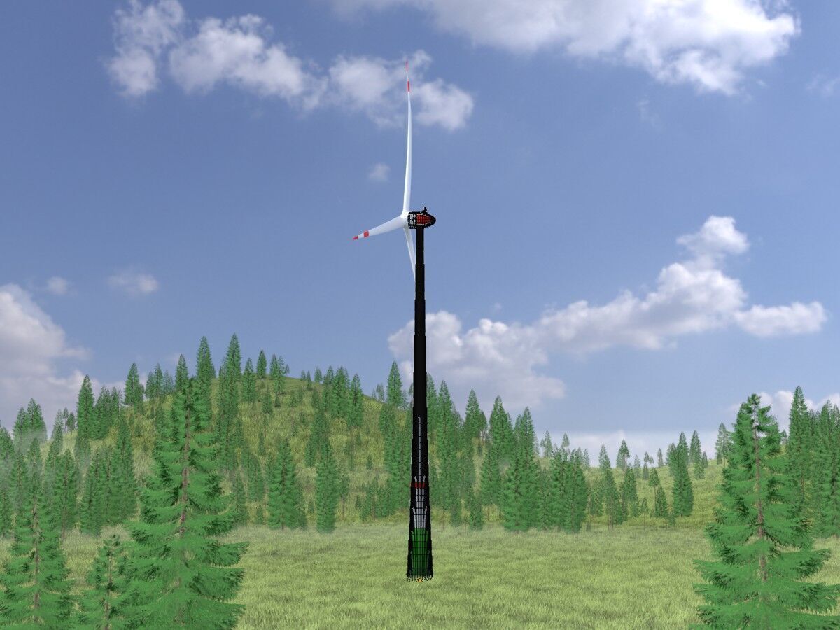 Wind turbine E82 H-162 RD 162 m with animation Low-poly 3D model_6