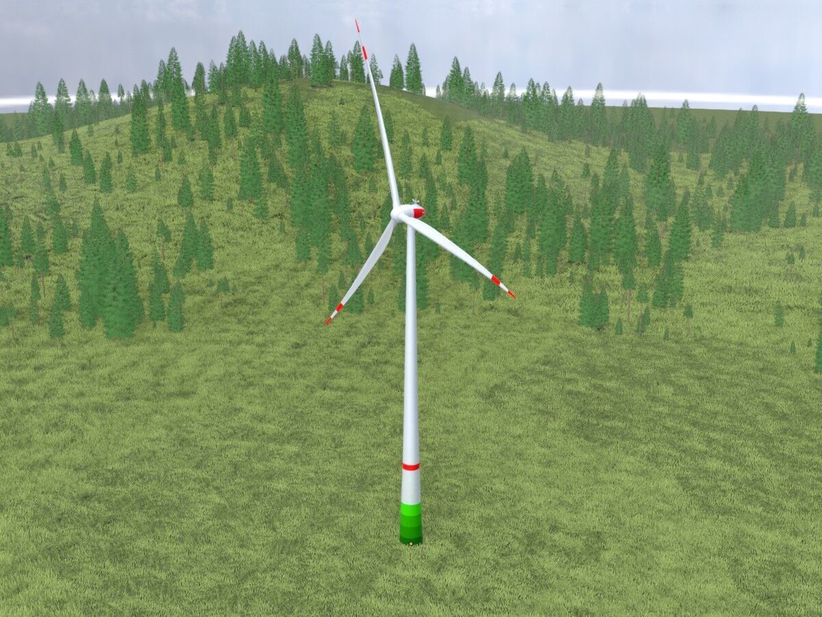 Wind turbine E82 H-162 RD 162 m with animation Low-poly 3D model_14