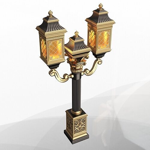Classic Street Light 0102 Low-poly 3D model