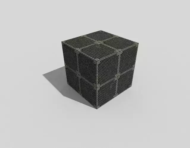 low poly metal crate Low-poly 3D model