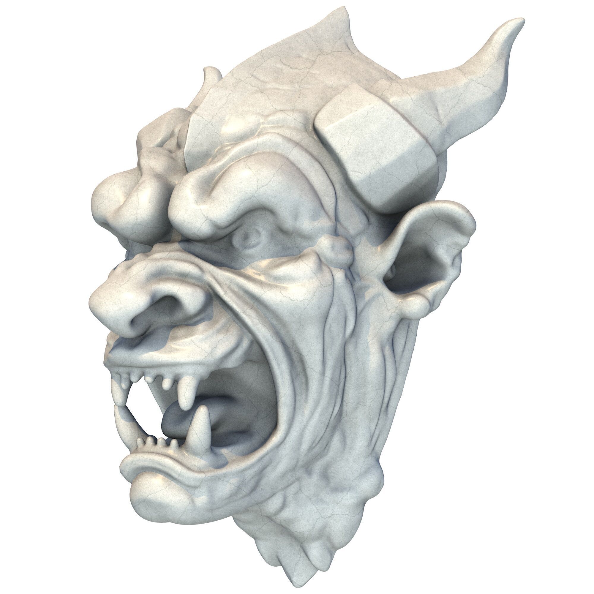 Gargoyle Head 14 3D print model_1