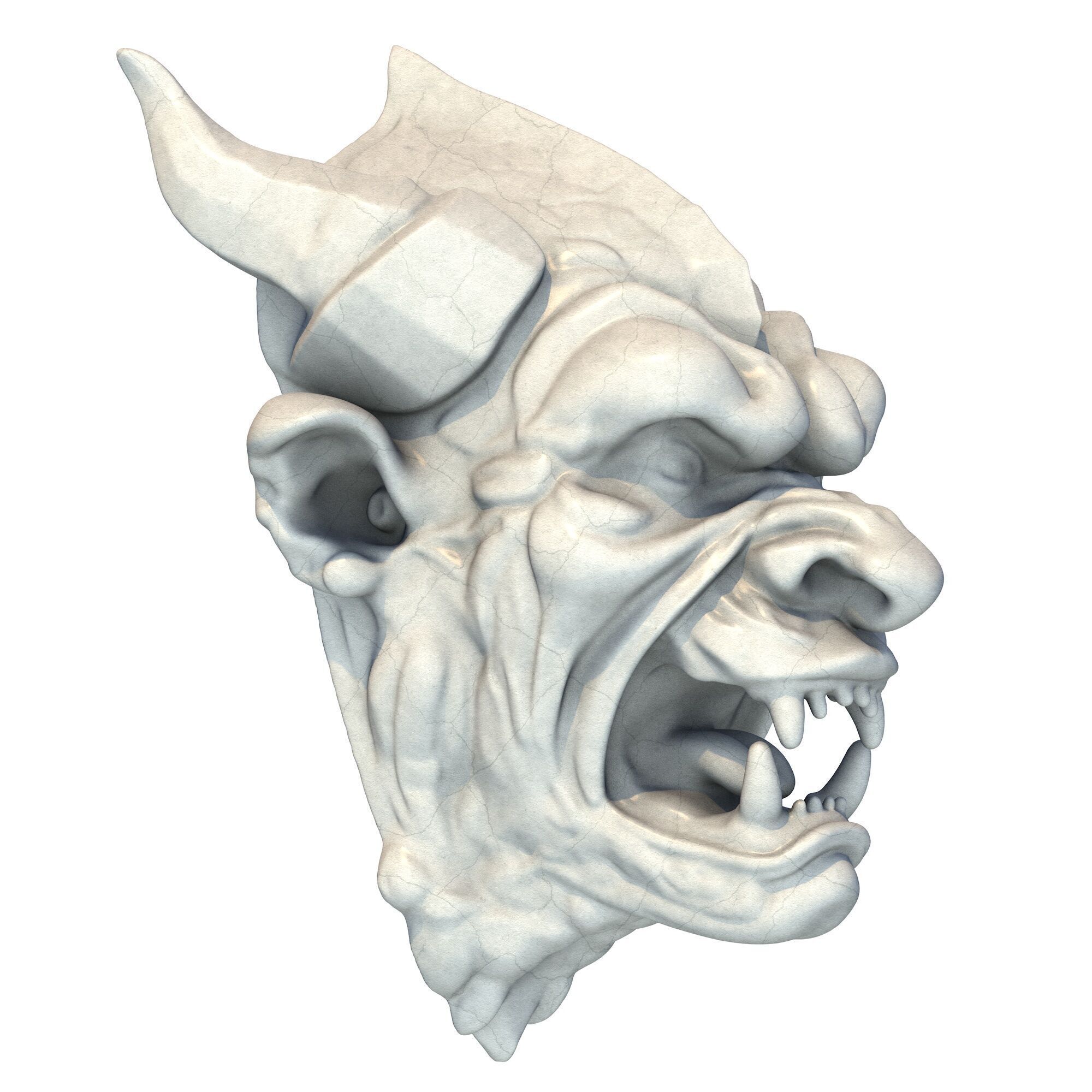 Gargoyle Head 14 3D print model_5