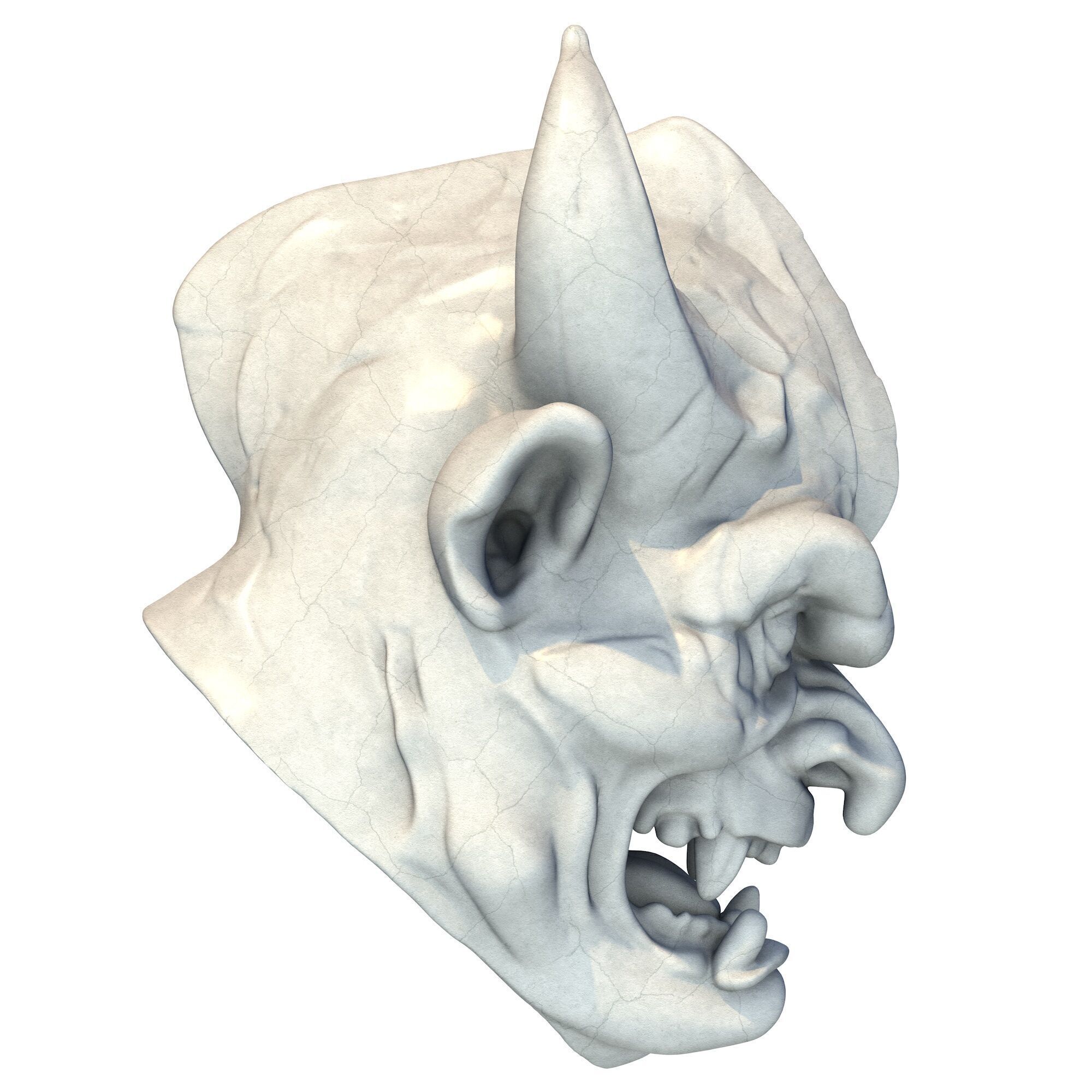 Gargoyle Head 11 3D print model_4