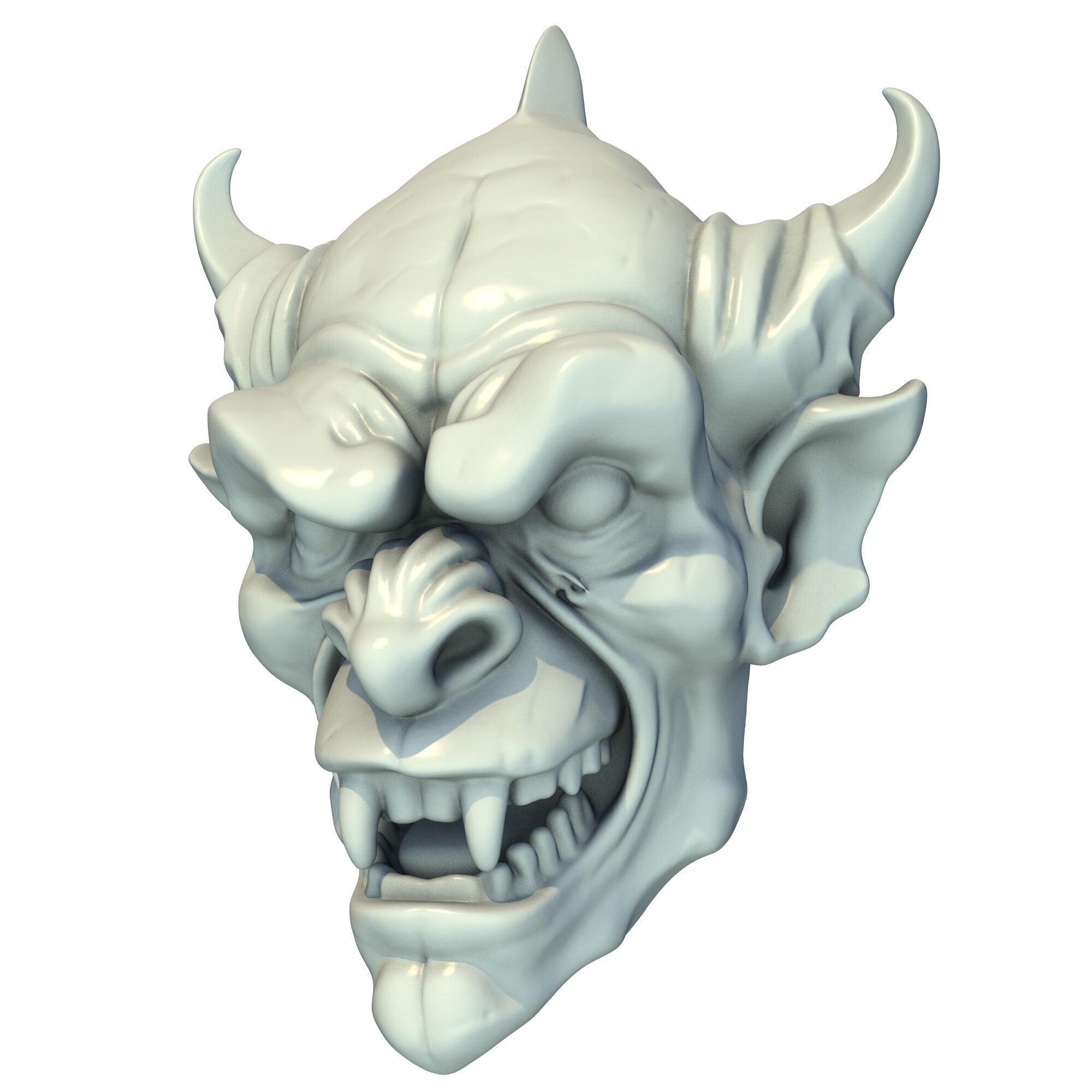 Gargoyle Head 10 3D print model_7