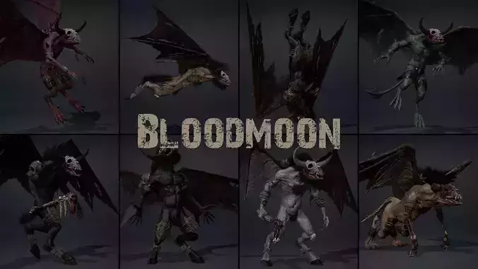 Bloodmoon Low-poly 3D model