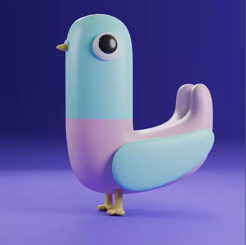 LOW poly bird  3D model_0