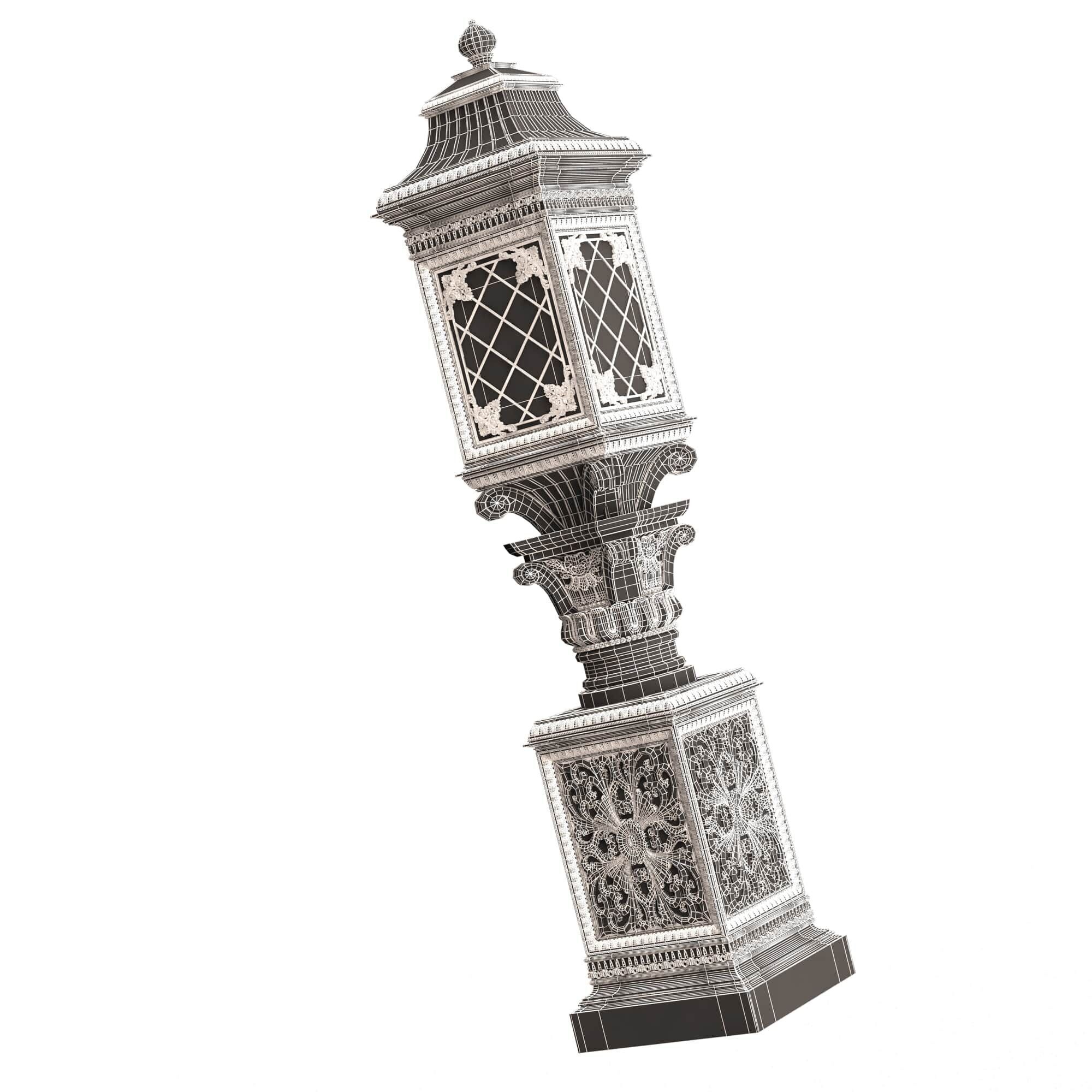 Classic Street Light 0103 Low-poly 3D model_13