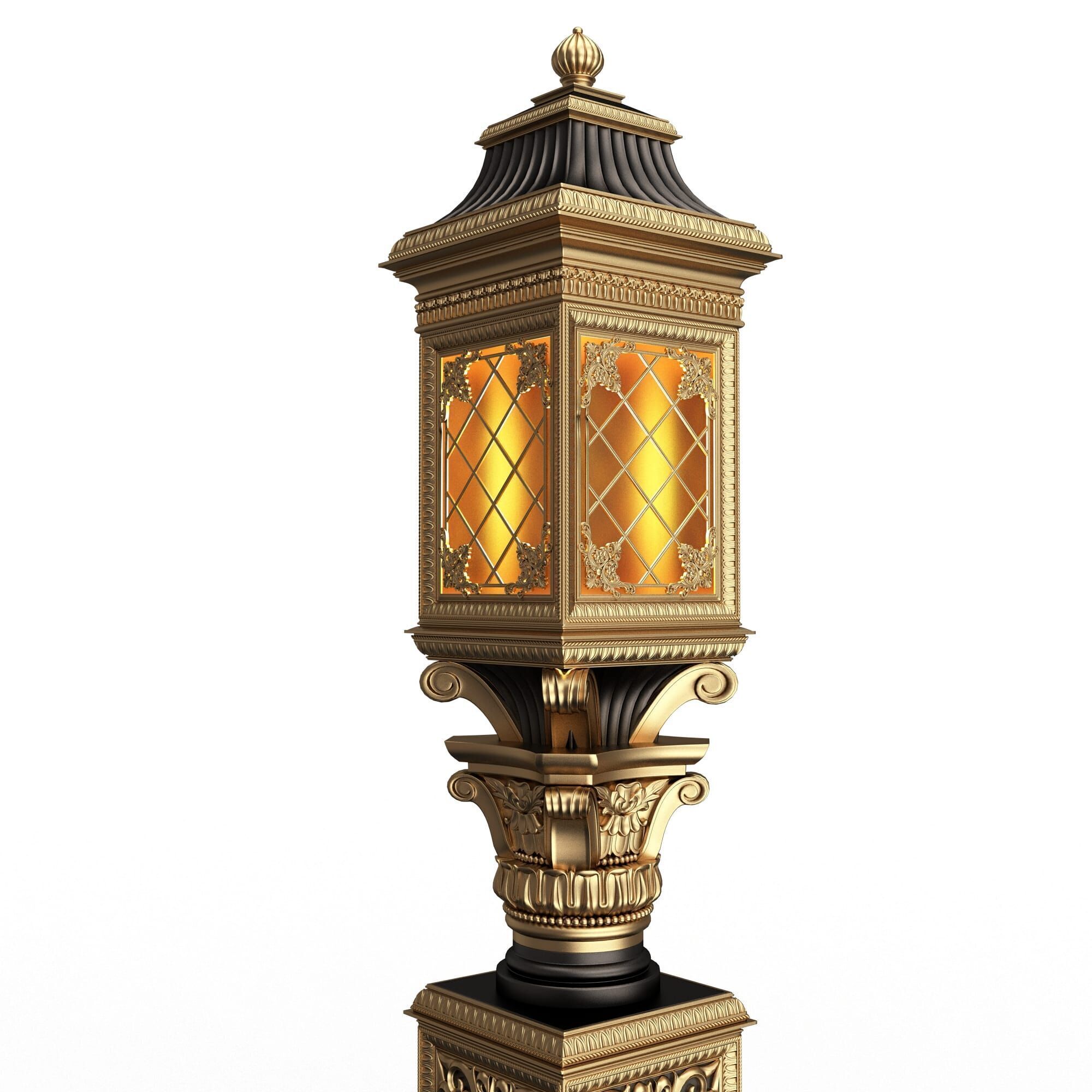 Classic Street Light 0103 Low-poly 3D model_2
