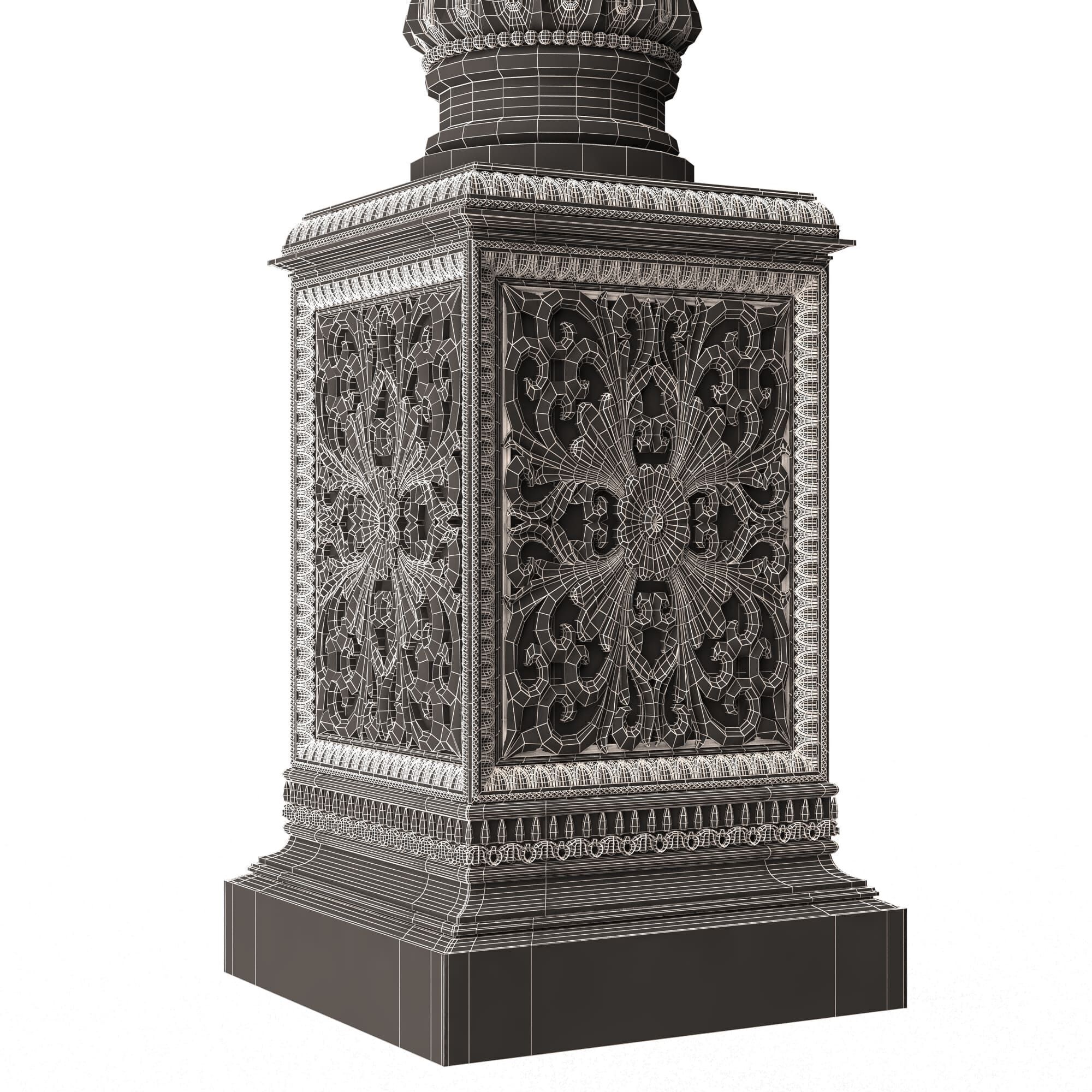 Classic Street Light 0103 Low-poly 3D model_12