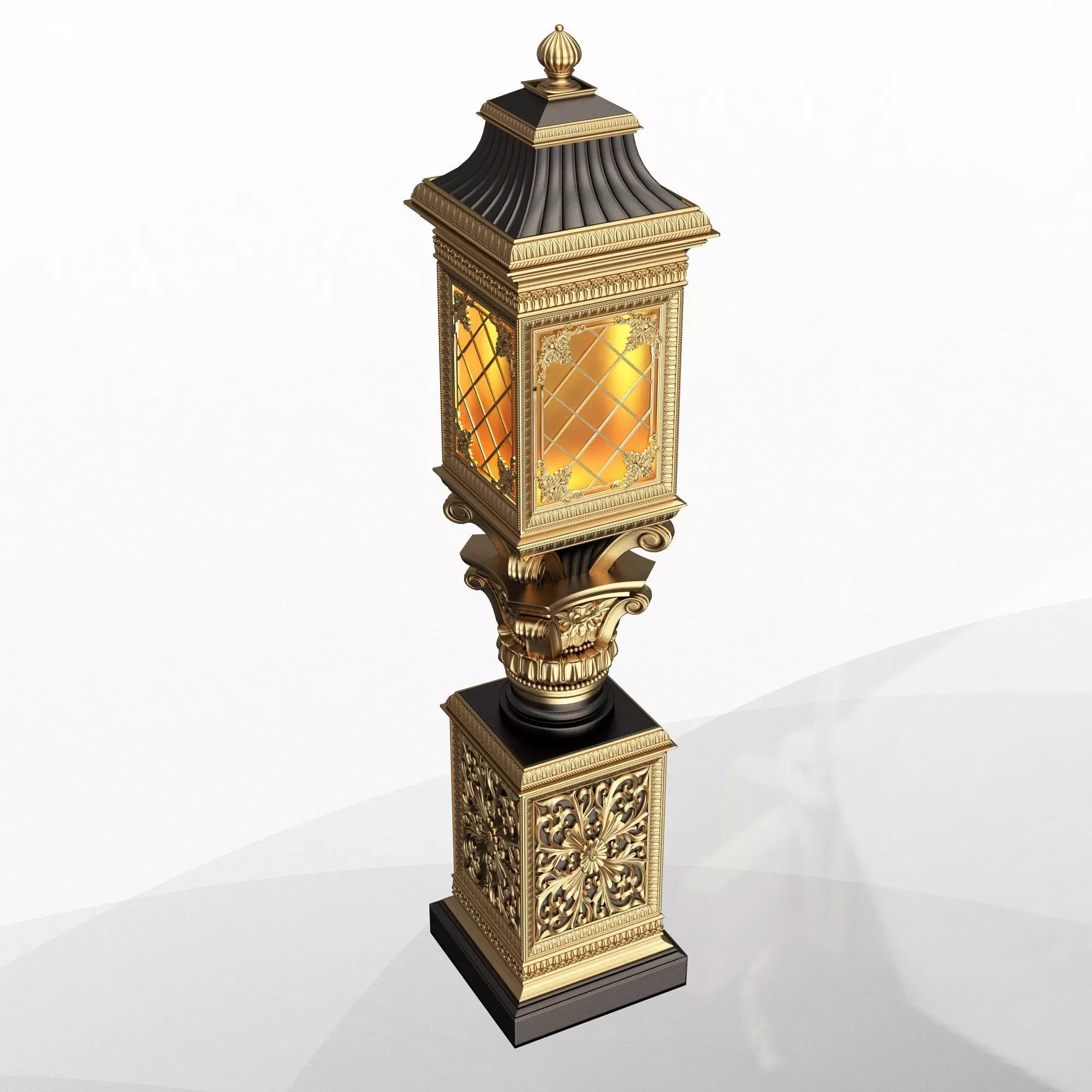 Classic Street Light 0103 Low-poly 3D model_0