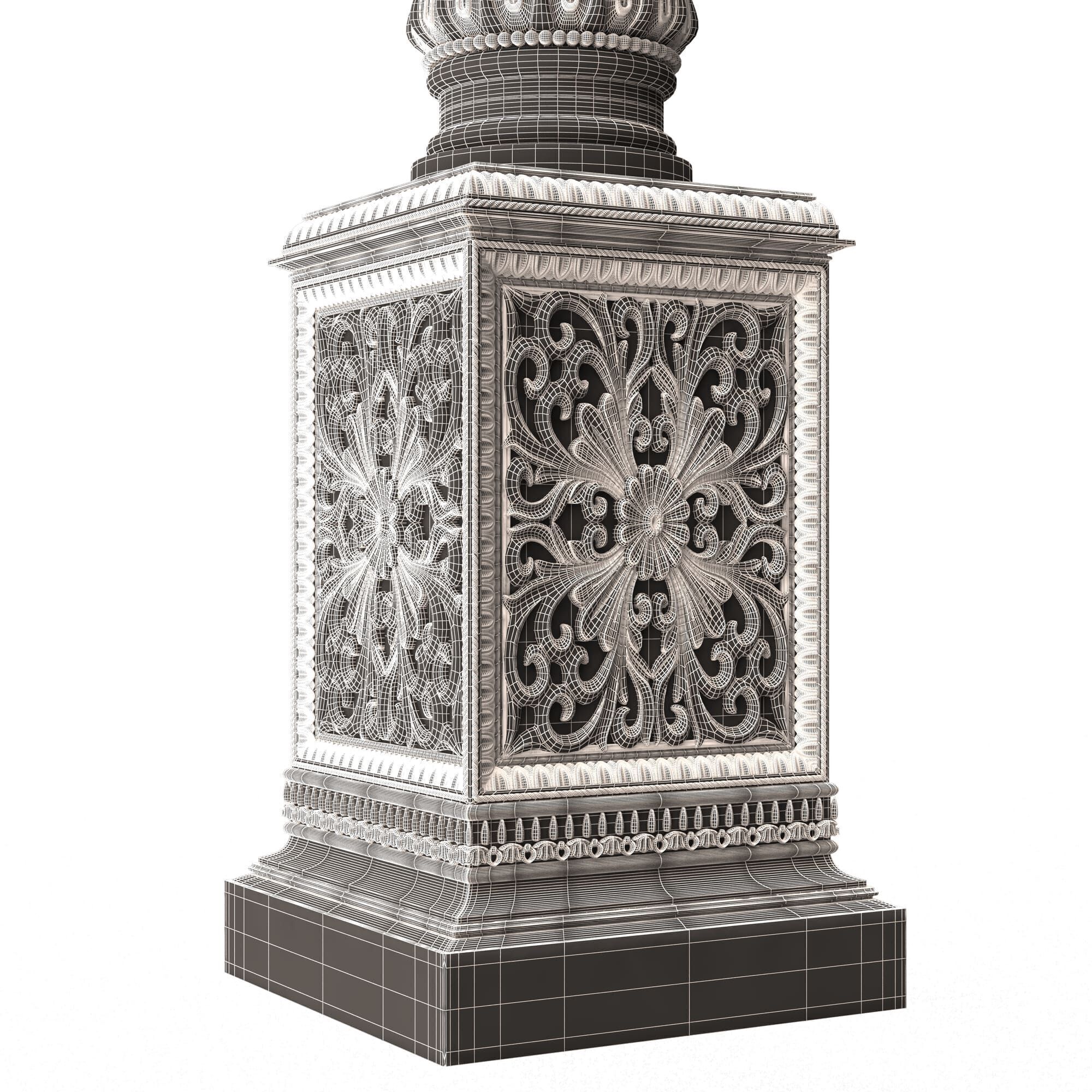 Classic Street Light 0103 Low-poly 3D model_7