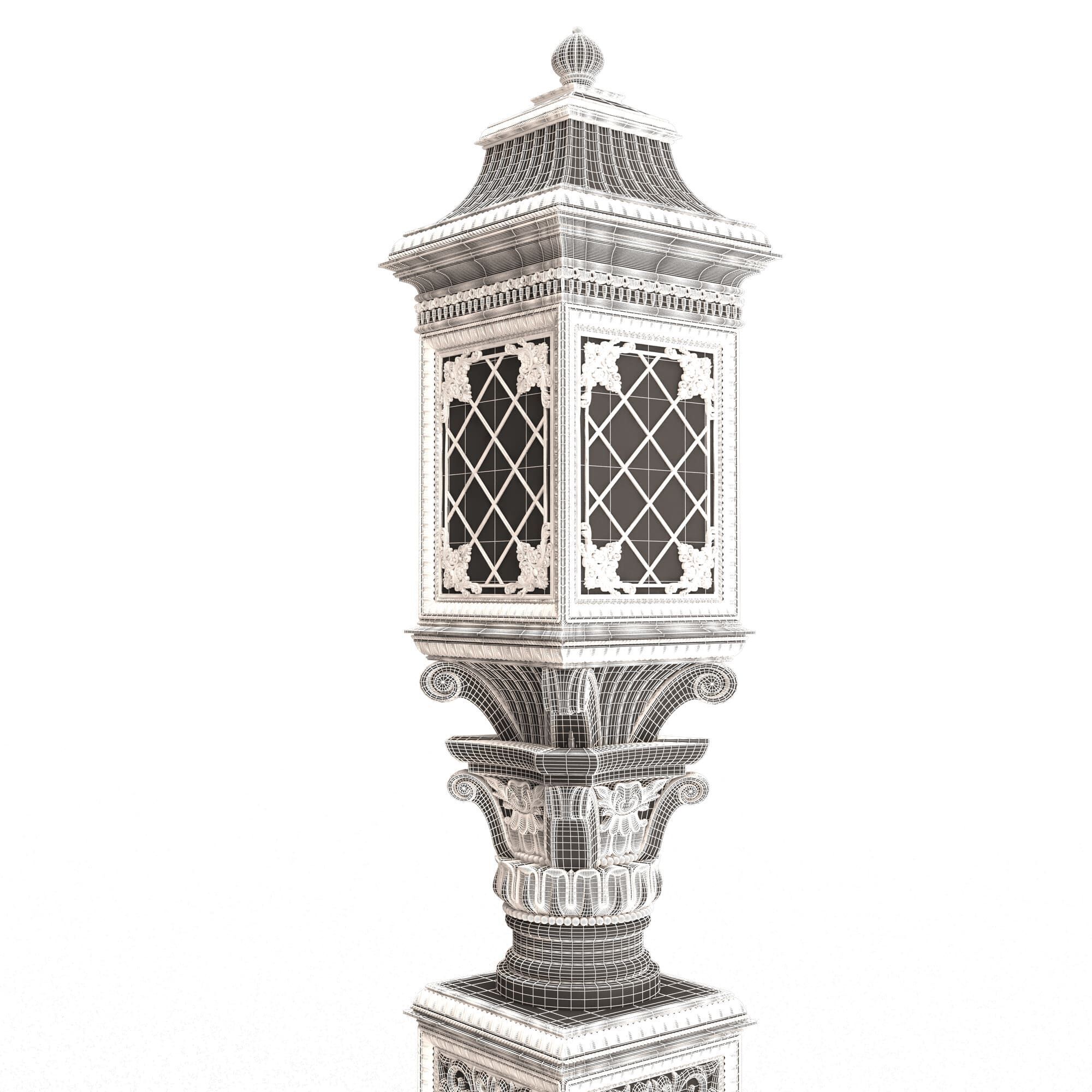Classic Street Light 0103 Low-poly 3D model_17