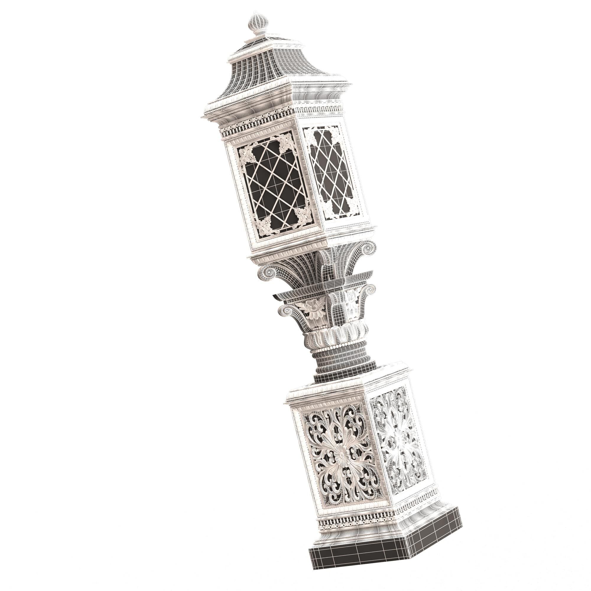 Classic Street Light 0103 Low-poly 3D model_8
