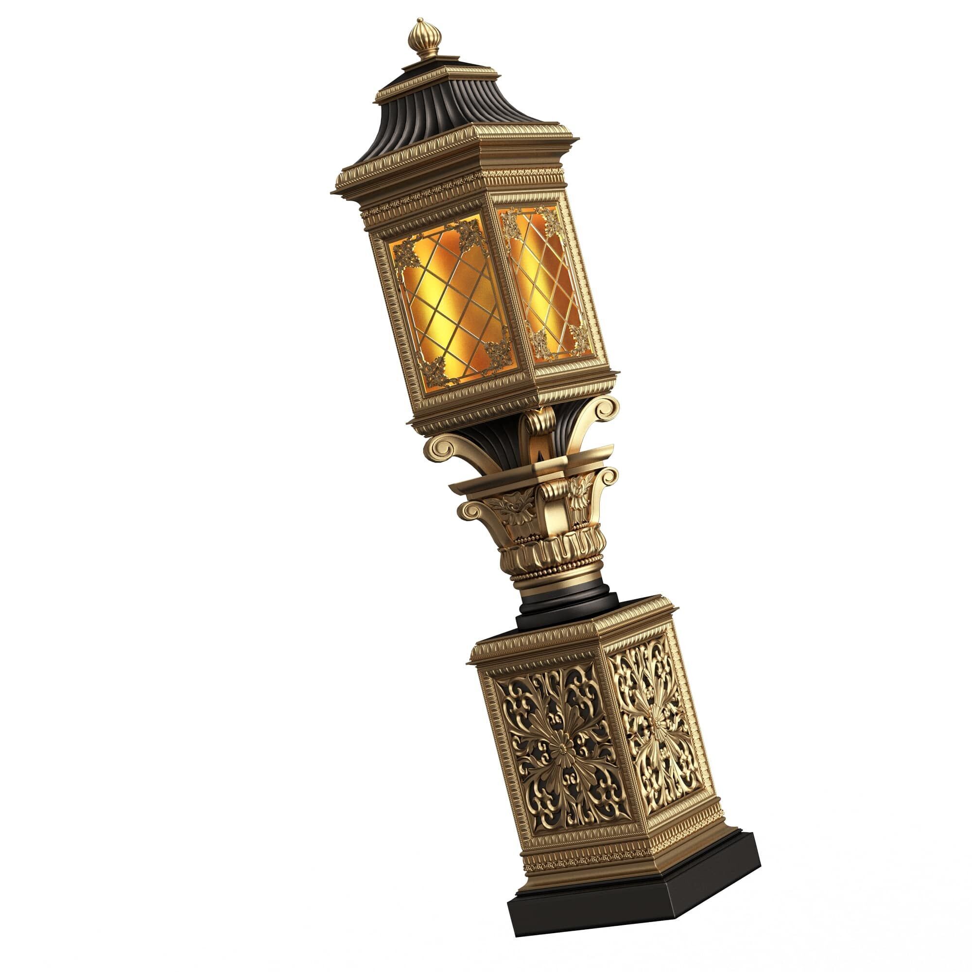 Classic Street Light 0103 Low-poly 3D model_4