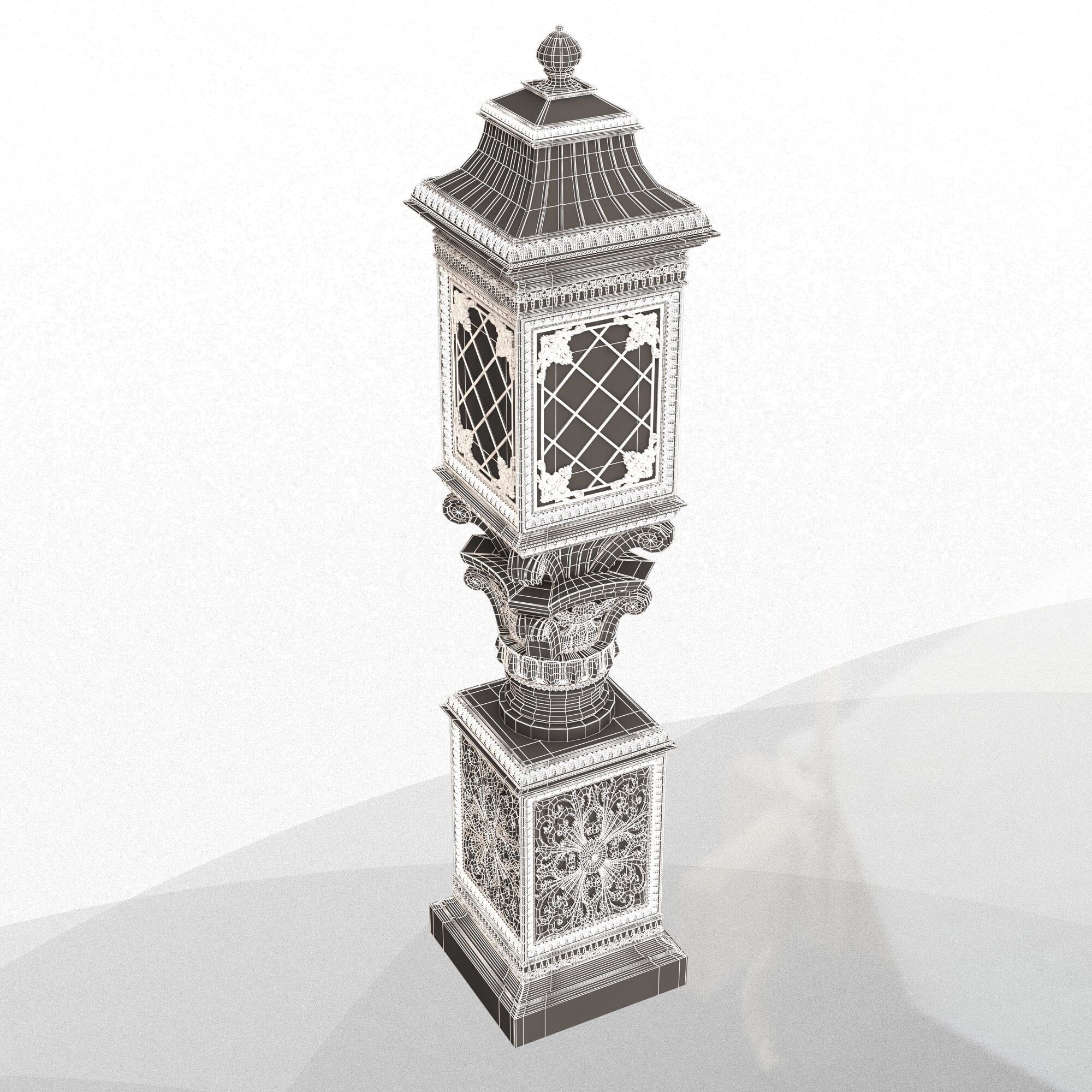 Classic Street Light 0103 Low-poly 3D model_6