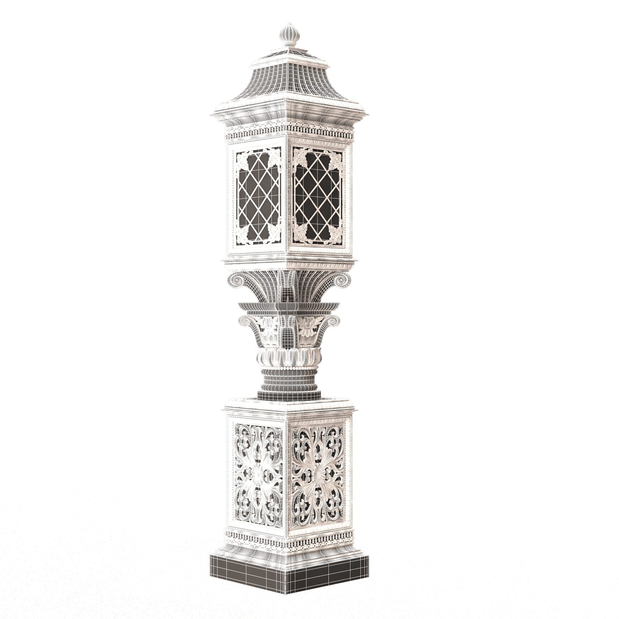 Classic Street Light 0103 Low-poly 3D model_16