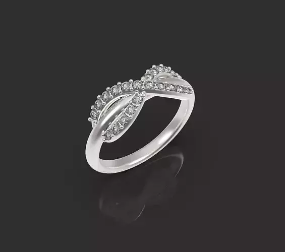 Infinity ring with stones 3D print model