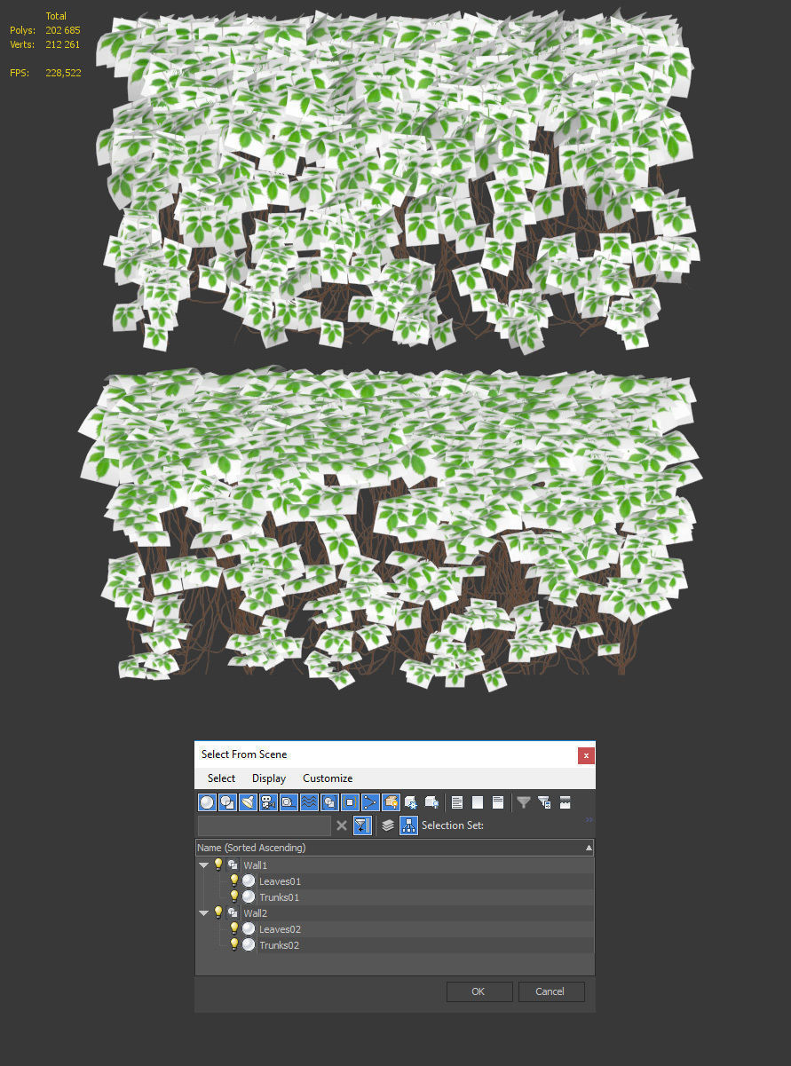 The wall of a parthenocissus 2 items 3D model_2