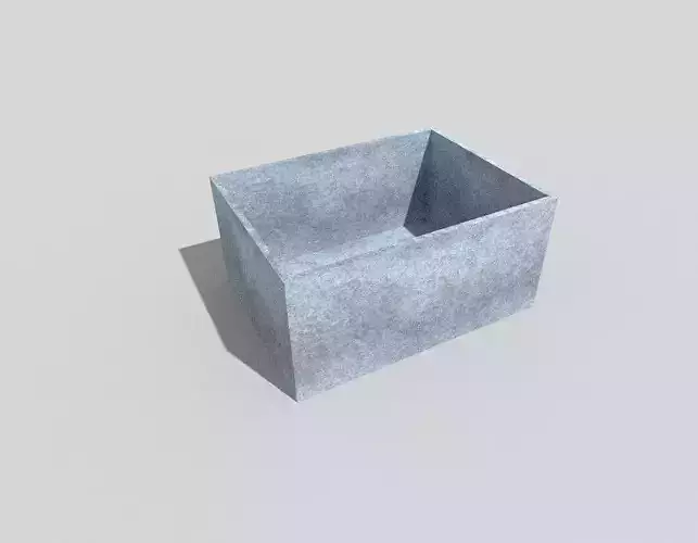 low poly metal crate