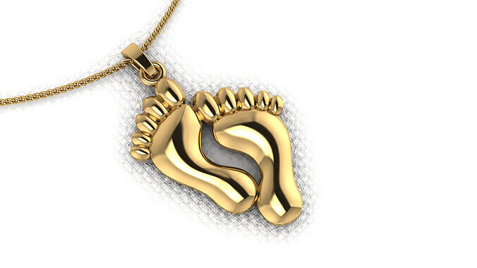 A pendant made in the shape of a foots  3D print model