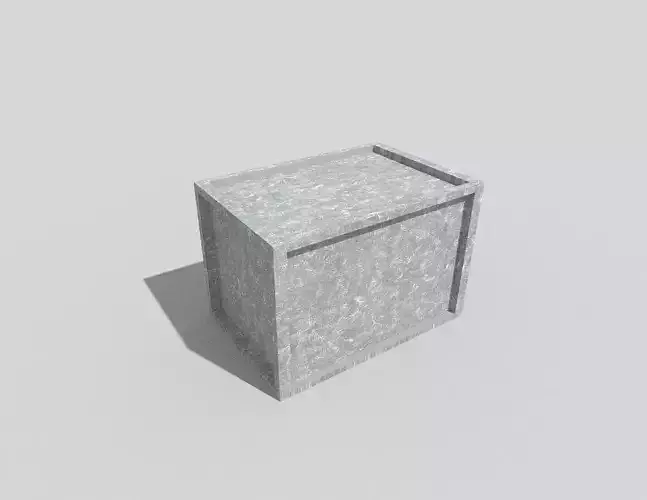 low poly metal crate