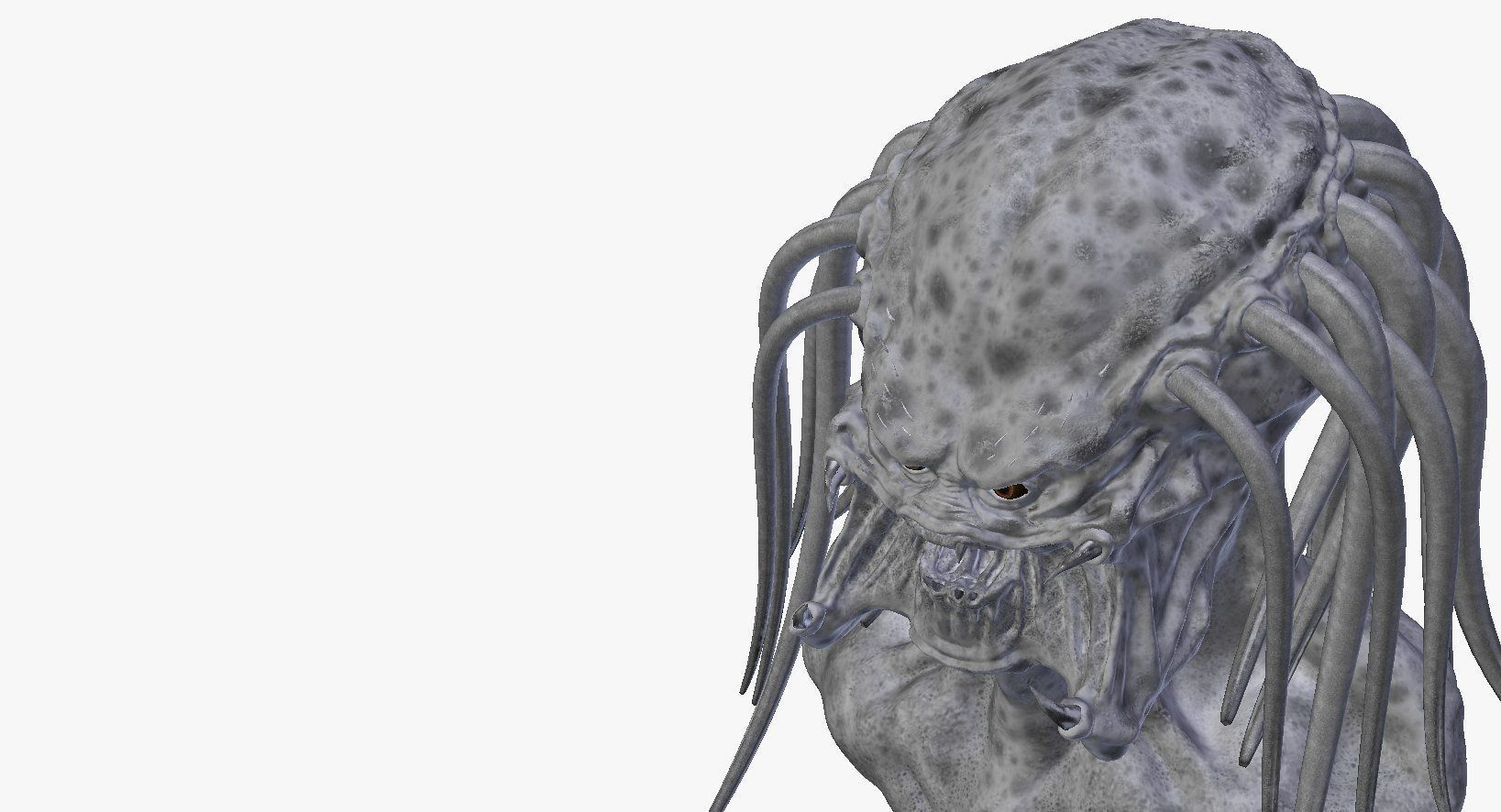 Predator head painted High-Poly 3D model_9