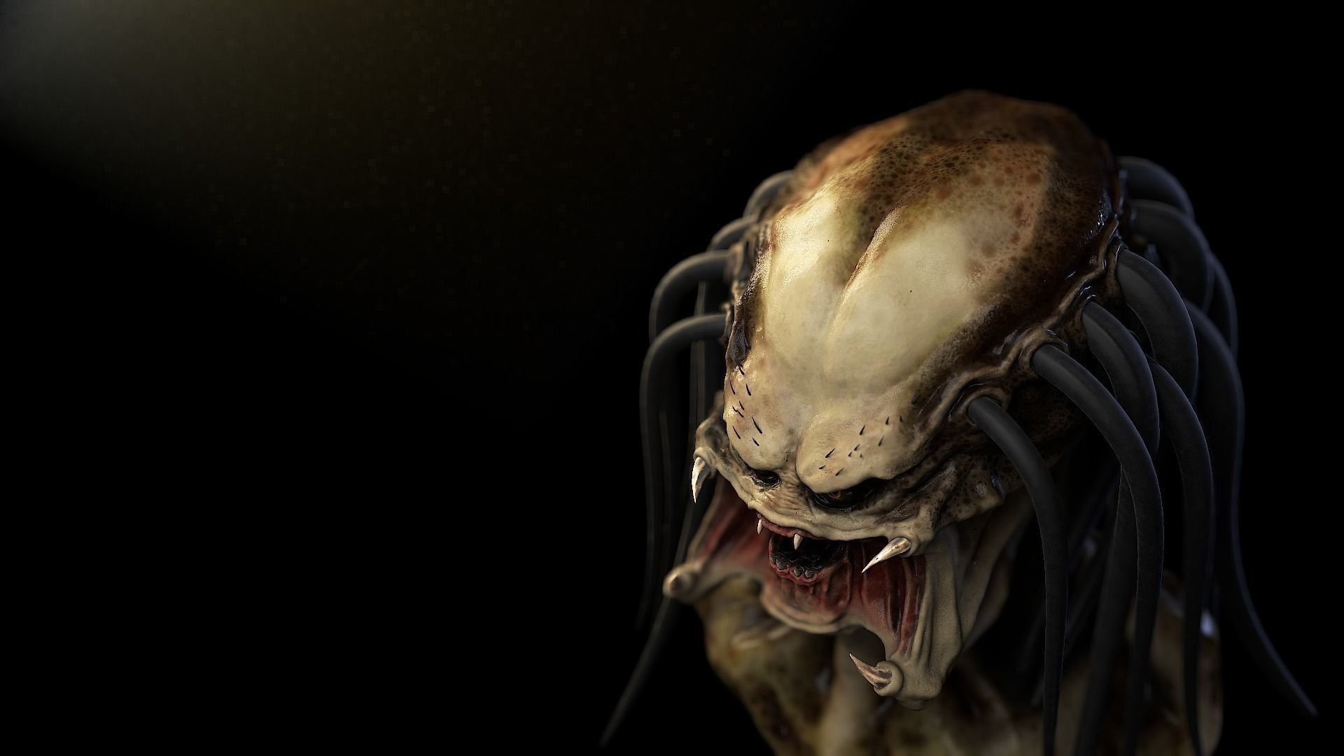 Predator head painted High-Poly 3D model_3